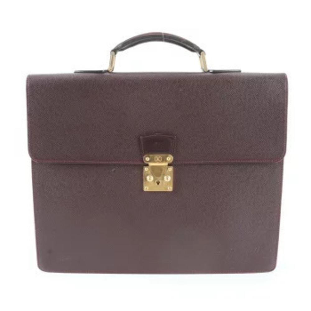 Louis Vuitton Taiga Serviette Moscova Acajou Leather Business Bag